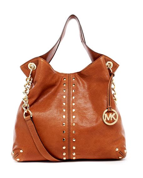 michael kors uptown astor large shoulder tote tangerine leather